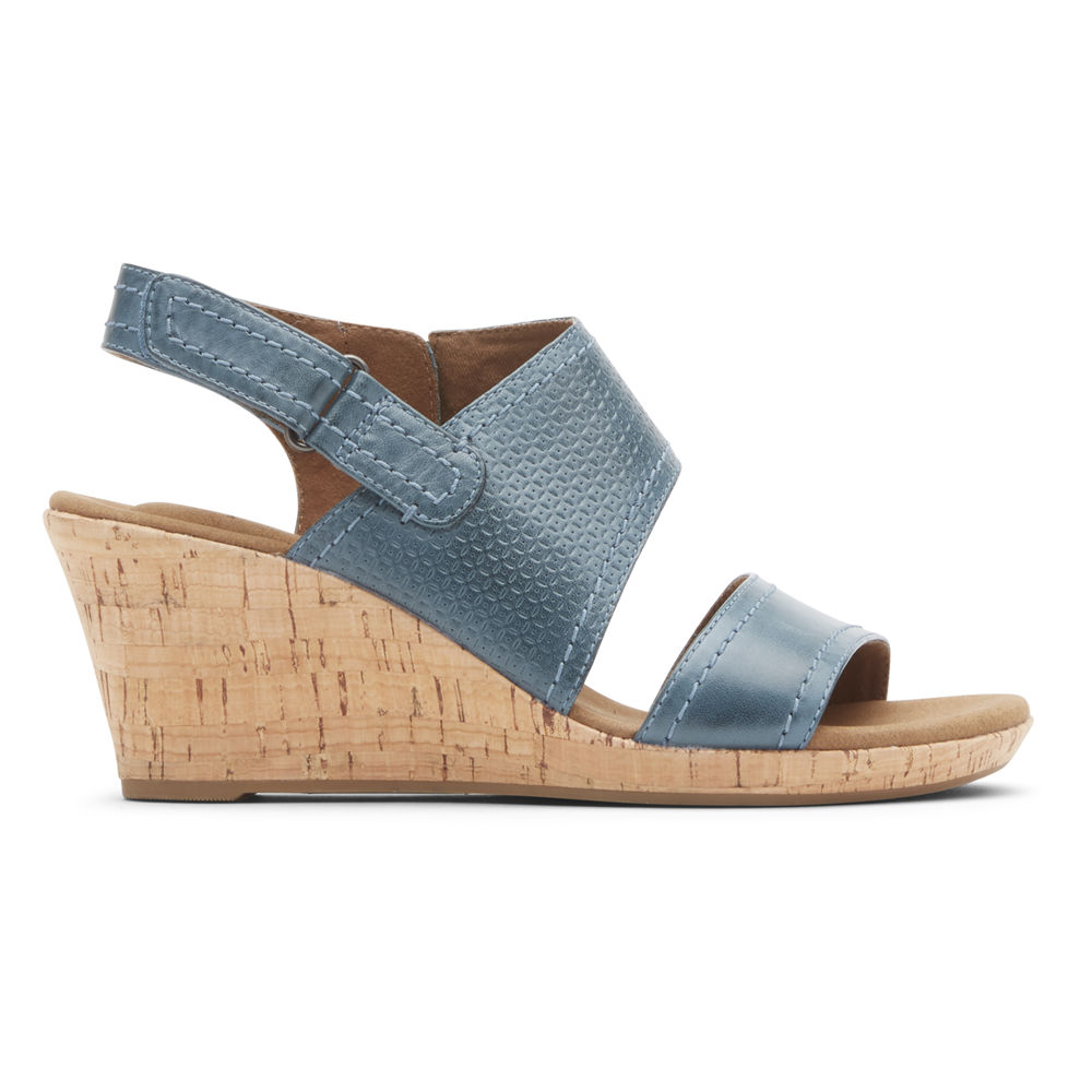 Rockport Sandals For Womens Blue - Briah Asymmetrical 2-Piece - CK0825634